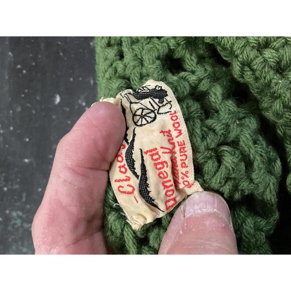Vintage Handmade Donegal Green Wool Crochet Hat by Cladyknit - Picture 4 of 6